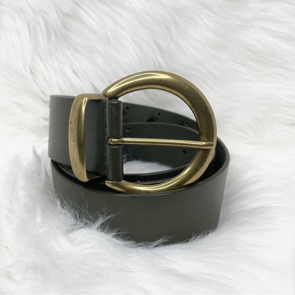 Faded Glory Green Braid Detail Leather Belt Size Extra Large